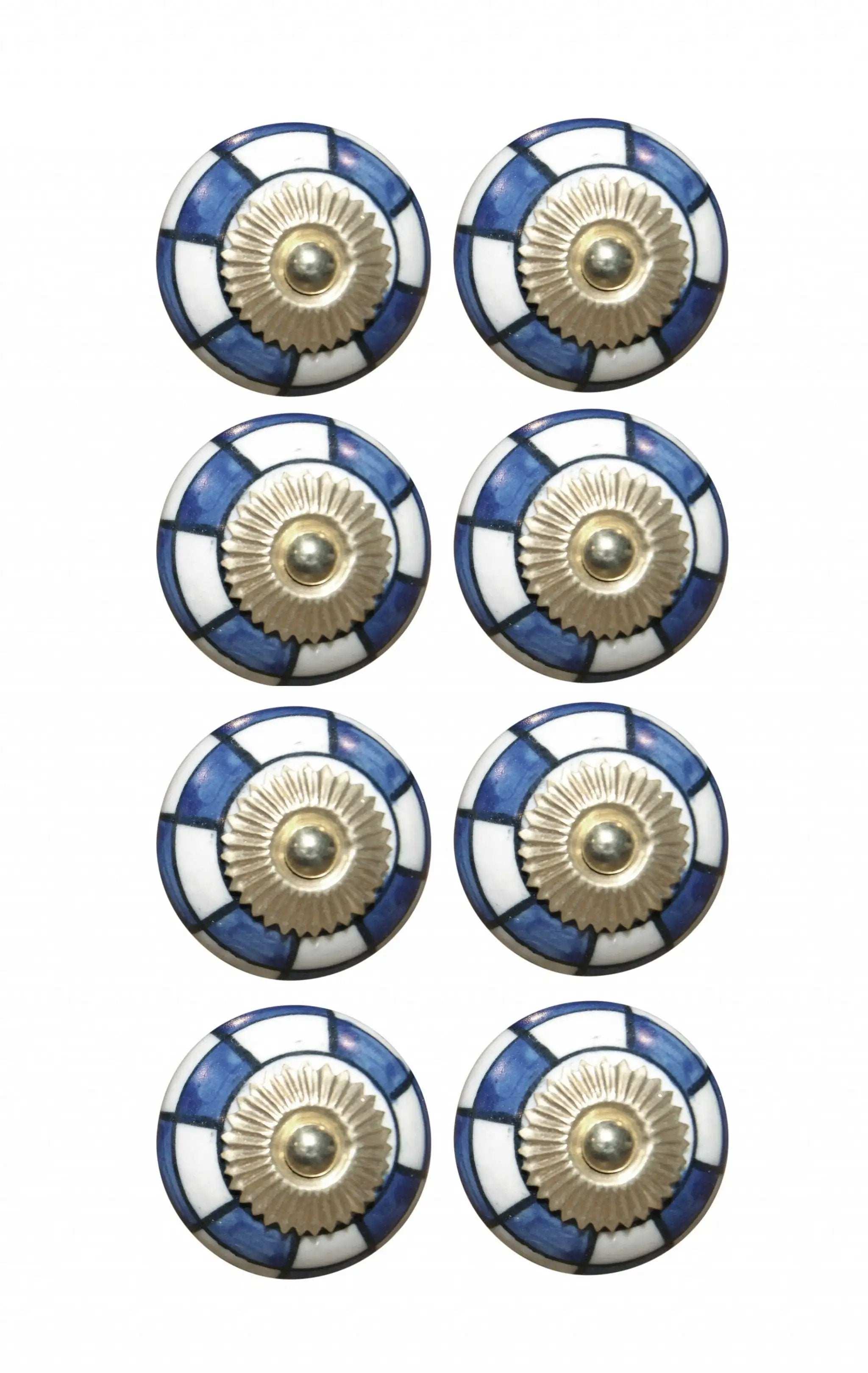 Charming Blue And Gold Set Of 8 Knobs - Homeroots - Flyclothing LLC