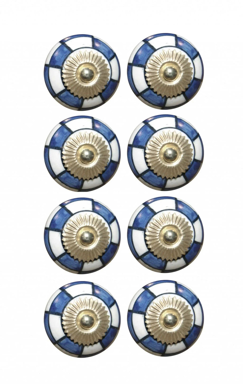 Charming Blue And Gold Set Of 8 Knobs - Homeroots - Flyclothing LLC
