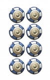 Charming Blue And Gold Set Of 8 Knobs - Homeroots
