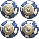 Charming Blue And Gold Set Of 8 Knobs - Homeroots