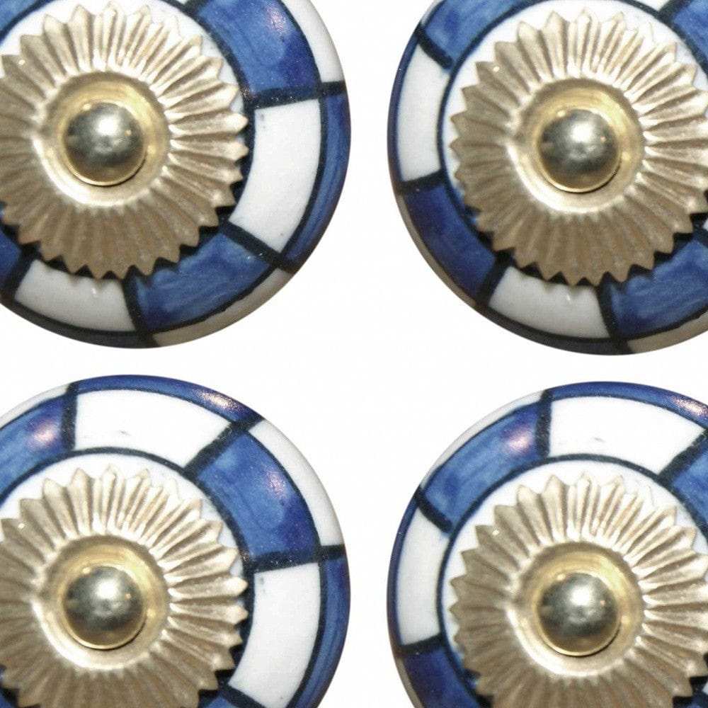 Charming Blue And Gold Set Of 8 Knobs - Homeroots - Flyclothing LLC