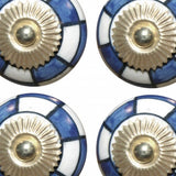 Charming Blue And Gold Set Of 8 Knobs - Homeroots