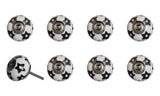 1.5" X 1.5" X 1.5" White Silver And Gray Knobs 8 Pack - Homeroots