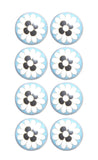 Charming Light Blue And Black Set Of 8 Knobs - Homeroots