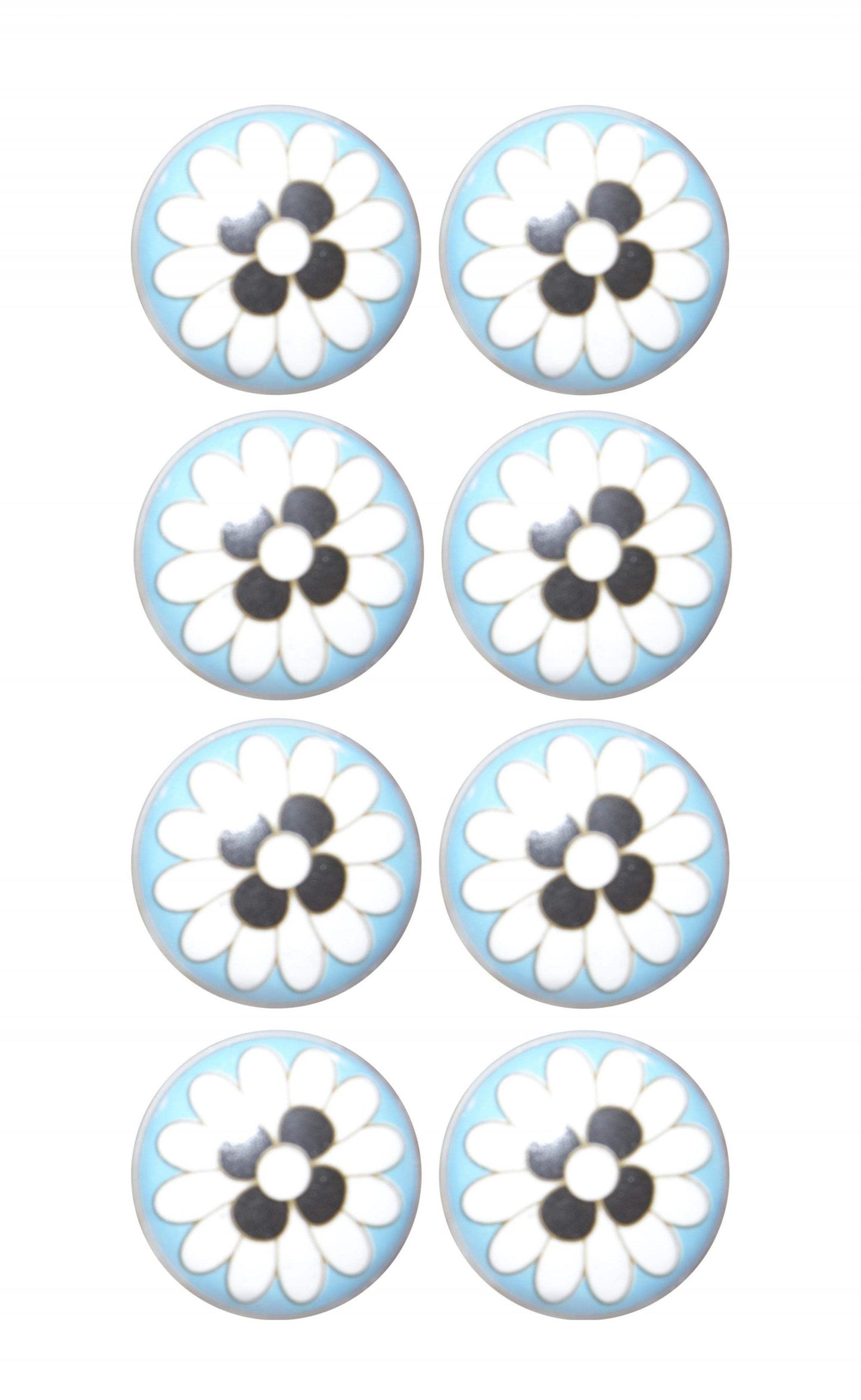 Charming Light Blue And Black Set Of 8 Knobs - Homeroots - Flyclothing LLC