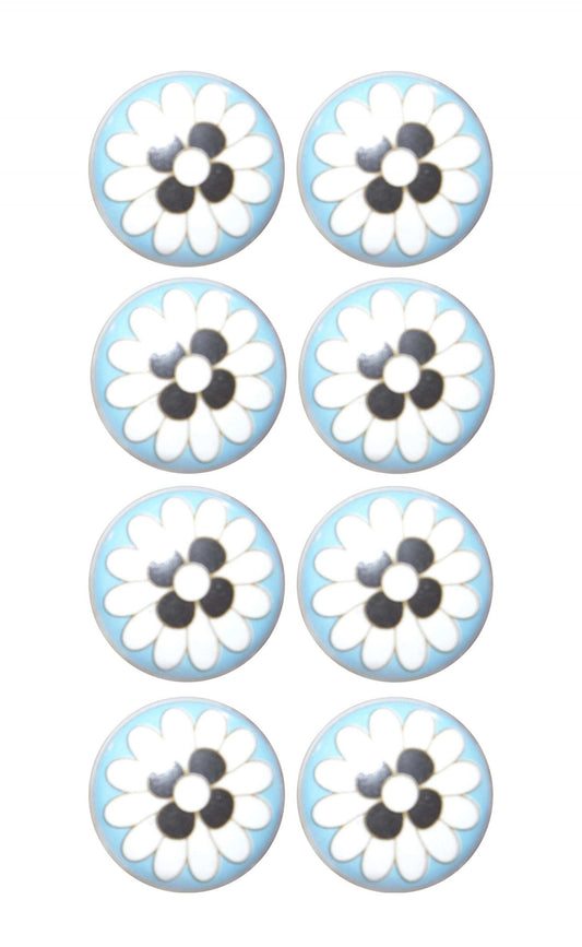 Charming Light Blue And Black Set Of 8 Knobs - Homeroots - Flyclothing LLC