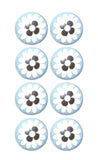 Charming Light Blue And Black Set Of 8 Knobs - Homeroots