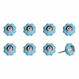 1.5" X 1.5" X 1.5" Glossy Navy And Silver  Knobs 8 Pack - Homeroots