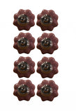 1.5" X 1.5" X 1.5" Glossy Pink Silver And Red  Knobs 8 Pack - Homeroots
