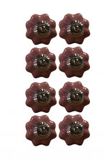 1.5" X 1.5" X 1.5" Glossy Pink Silver And Red Knobs 8 Pack - Homeroots - Flyclothing LLC