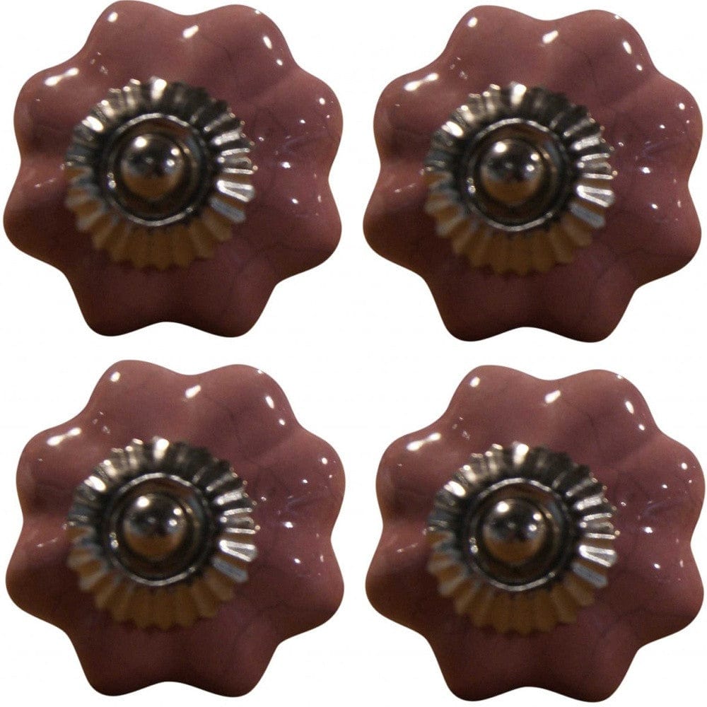 1.5" X 1.5" X 1.5" Glossy Pink Silver And Red Knobs 8 Pack - Homeroots - Flyclothing LLC