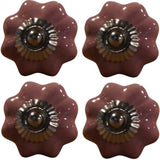 1.5" X 1.5" X 1.5" Glossy Pink Silver And Red  Knobs 8 Pack - Homeroots