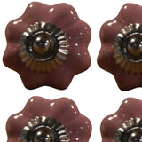1.5" X 1.5" X 1.5" Glossy Pink Silver And Red  Knobs 8 Pack - Homeroots
