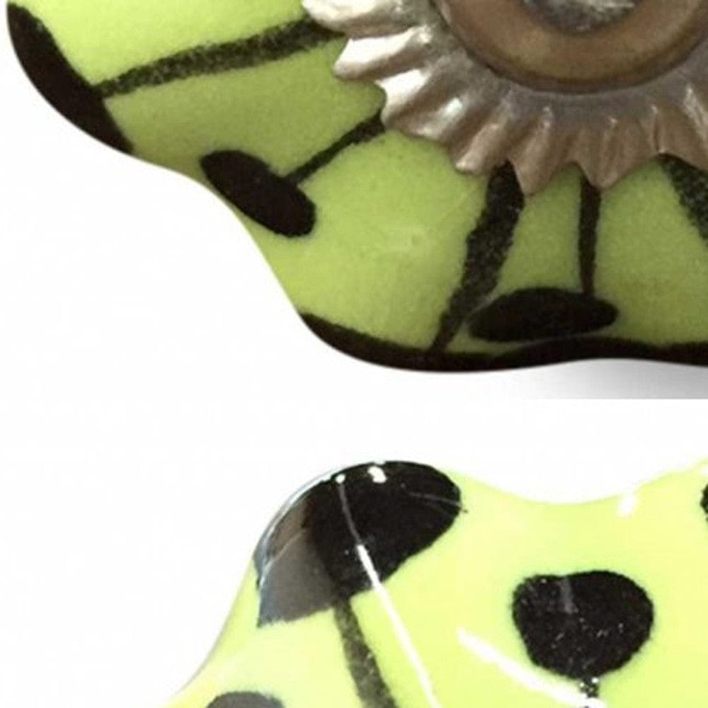 1.5" X 1.5" X 1.5" Lemon Black And Silver Knobs 8 Pack - Homeroots - Flyclothing LLC