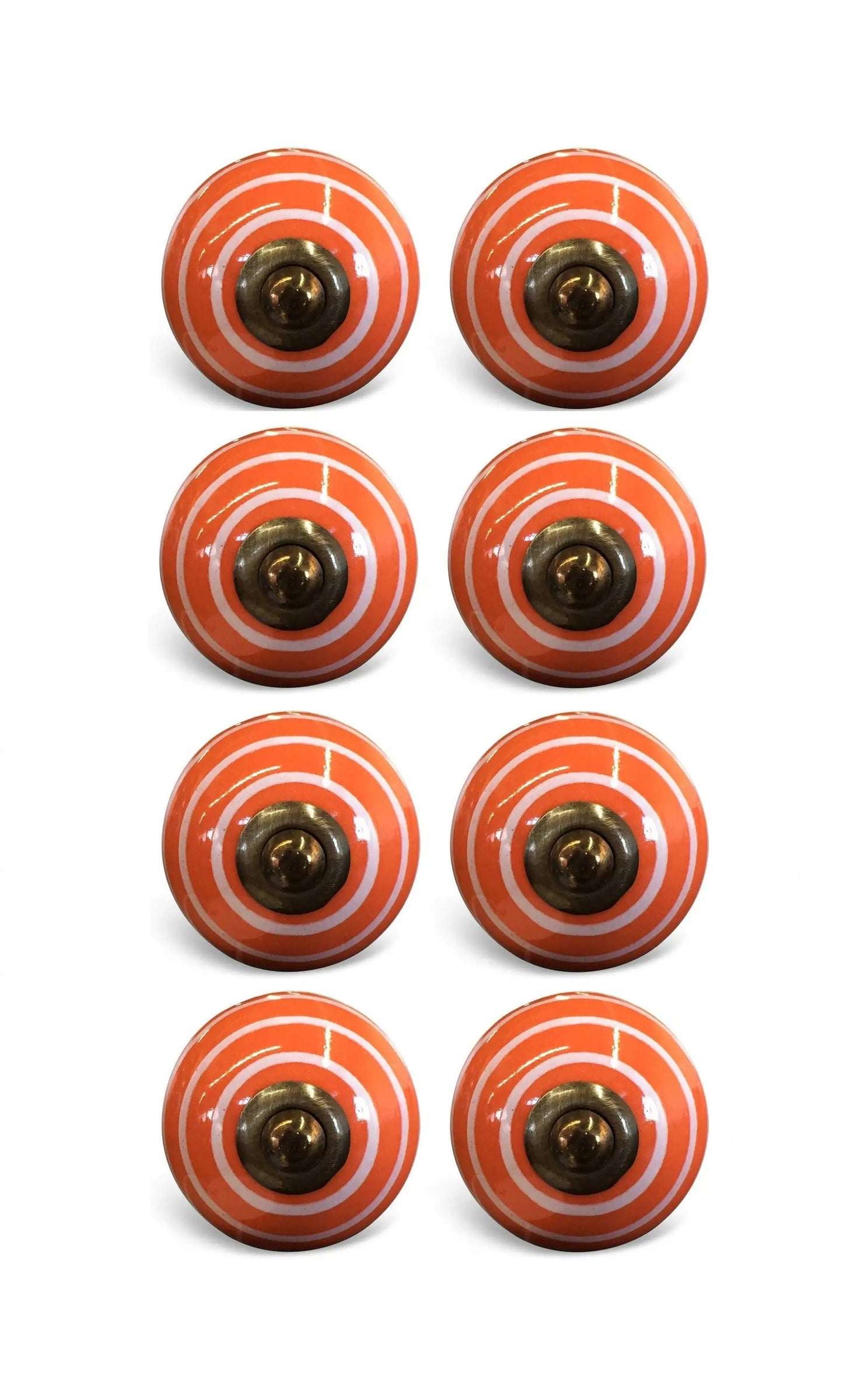 1.5" X 1.5" X 1.5" Bronze White And Orange Knobs 8 Pack - Homeroots - Flyclothing LLC