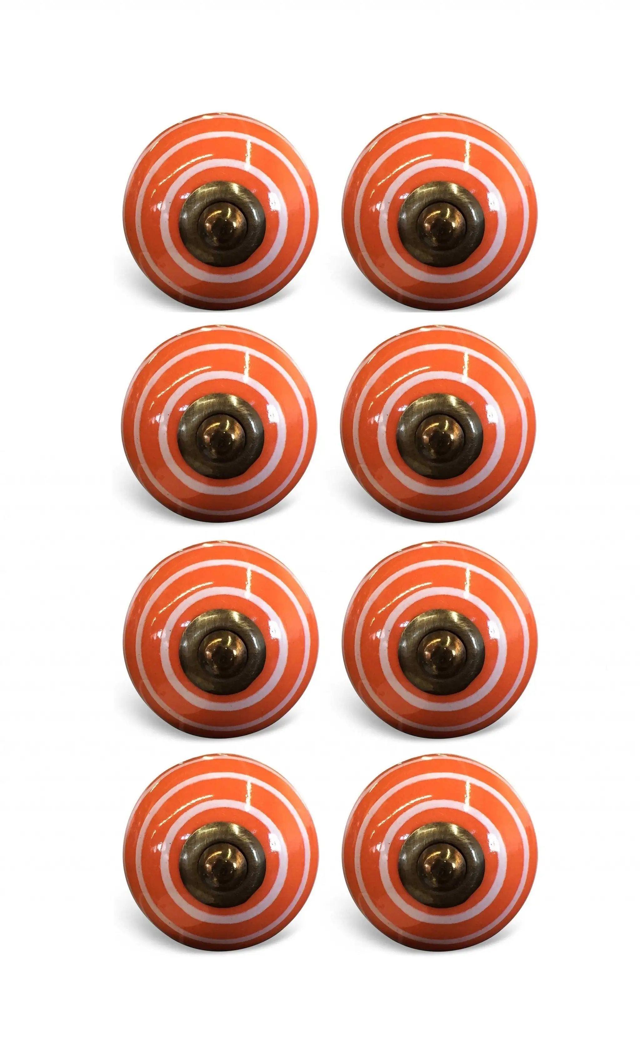 1.5" X 1.5" X 1.5" Bronze White And Orange Knobs 8 Pack - Homeroots - Flyclothing LLC