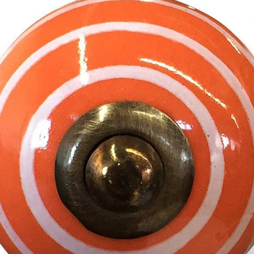 1.5" X 1.5" X 1.5" Bronze White And Orange Knobs 8 Pack - Homeroots - Flyclothing LLC