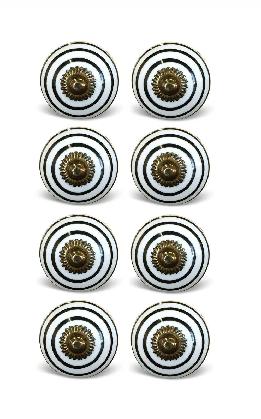1.5" X 1.5" X 1.5" Hues Of Bronze White And Black  Knobs 8 Pack - Homeroots