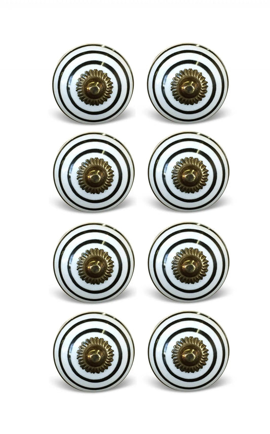 1.5" X 1.5" X 1.5" Hues Of Bronze White And Black  Knobs 8 Pack - Homeroots