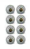 1.5" X 1.5" X 1.5" Hues Of Bronze White And Black  Knobs 8 Pack - Homeroots