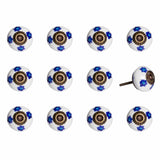 1.5" X 1.5" X 1.5" White Blue And Turquoise  Knobs 12 Pack - Homeroots