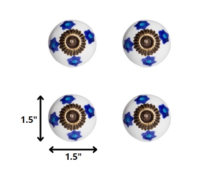 1.5" X 1.5" X 1.5" White Blue And Turquoise Knobs 12 Pack - Homeroots - Flyclothing LLC