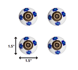 1.5" X 1.5" X 1.5" White Blue And Turquoise Knobs 12 Pack - Homeroots - Flyclothing LLC