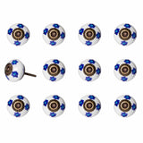 1.5" X 1.5" X 1.5" White Blue And Turquoise  Knobs 12 Pack - Homeroots