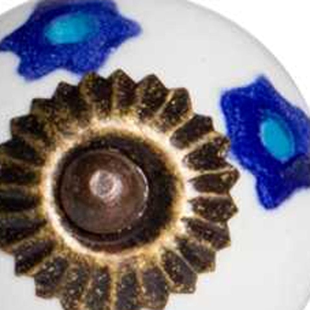 1.5" X 1.5" X 1.5" White Blue And Turquoise Knobs 12 Pack - Homeroots - Flyclothing LLC