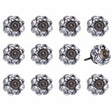1.5" X 1.5" X 1.5" White Black And Gold  Knobs 12 Pack - Homeroots