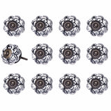 1.5" X 1.5" X 1.5" White Black And Gold  Knobs 12 Pack - Homeroots