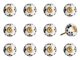1.5" X 1.5" X 1.5" White Black And Yellow  Knobs 12 Pack - Homeroots