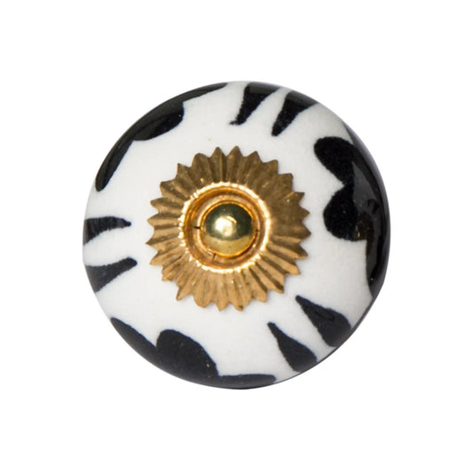 1.5" X 1.5" X 1.5" White Black And Yellow  Knobs 12 Pack - Homeroots