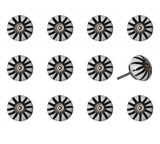 1.5" X 1.5" X 1.5" White Black And Silver Knobs 12 Pack - Homeroots - Flyclothing LLC