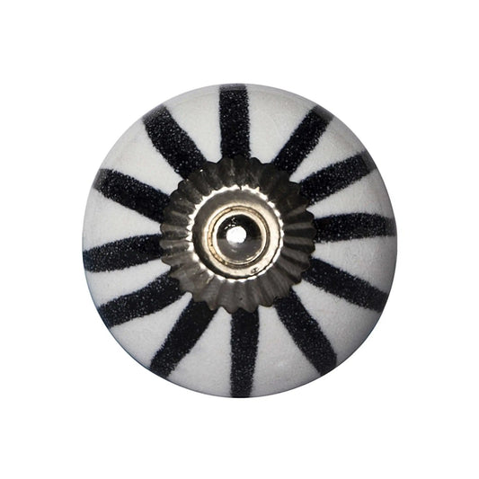 1.5" X 1.5" X 1.5" White Black And Silver  Knobs 12 Pack - Homeroots