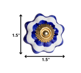 1.5" X 1.5" X 1.5" White Blue And Gold Knobs 12 Pack - Homeroots - Flyclothing LLC