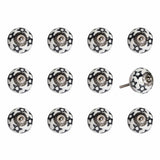 1.5" X 1.5" X 1.5" White Black And Silver  Knobs 12 Pack - Homeroots