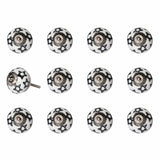 1.5" X 1.5" X 1.5" White Black And Silver  Knobs 12 Pack - Homeroots