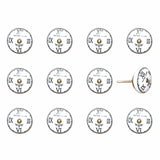1.5" X 1.5" X 1.5" White Black And Gold  Knobs 12 Pack - Homeroots