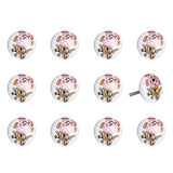 Floral White And Pink Set Of 12 Knobs - Homeroots - Flyclothing LLC