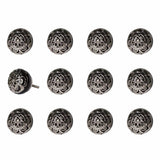 1.5" X 1.5" X 1.5" Black And Chrome  Knobs 12 Pack - Homeroots