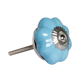 1.5" X 1.5" X 1.5" Light Blue And Silver  Knobs 12 Pack - Homeroots