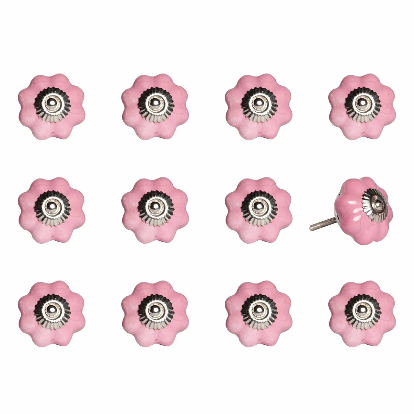 1.5" X 1.5" X 1.5" Pink Silver Asnd Red Knobs 12 Pack - Homeroots - Flyclothing LLC