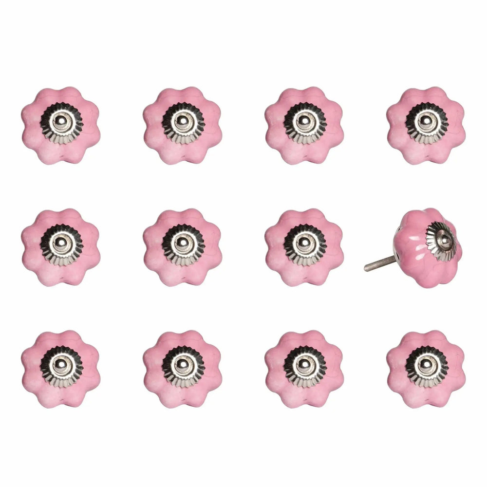1.5" X 1.5" X 1.5" Pink Silver Asnd Red Knobs 12 Pack - Homeroots