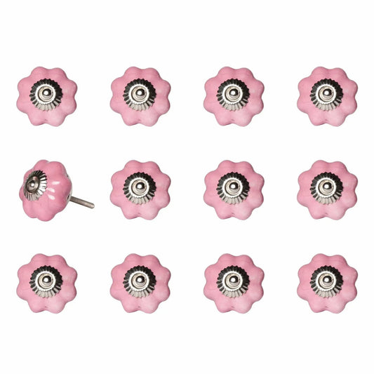 1.5" X 1.5" X 1.5" Pink Silver Asnd Red Knobs 12 Pack - Homeroots