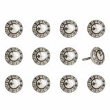 1.5" X 1.5" X 1.5" Cream Black And Gray Knobs 12 Pack - Homeroots - Flyclothing LLC