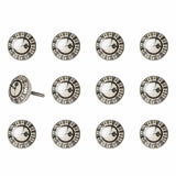 1.5" X 1.5" X 1.5" Cream Black And Gray  Knobs 12 Pack - Homeroots