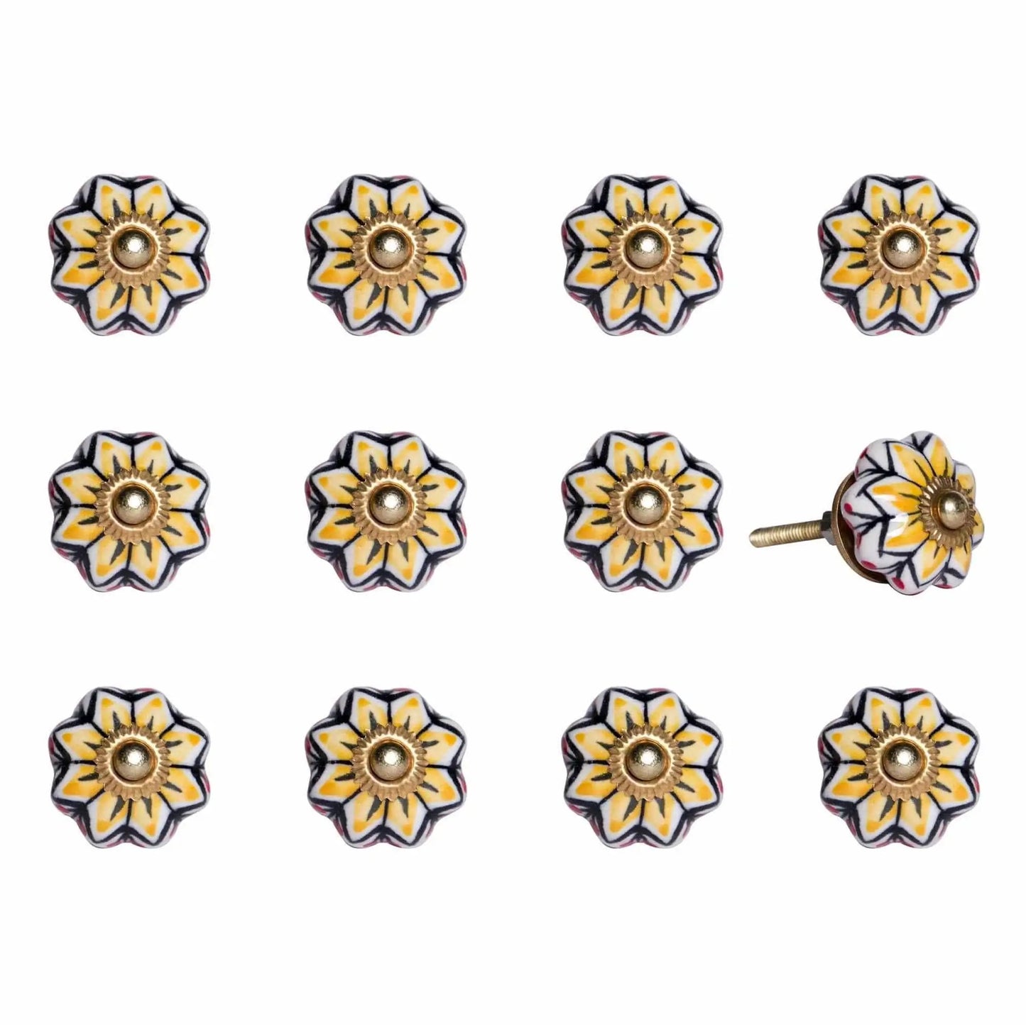 1.5" X 1.5" X 1.5" Yellow Blue And Red Knobs 12 Pack - Homeroots - Flyclothing LLC