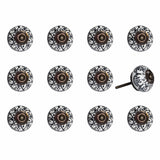 1.5" X 1.5" X 1.5" Black White Copper  Knobs 12 Pack - Homeroots