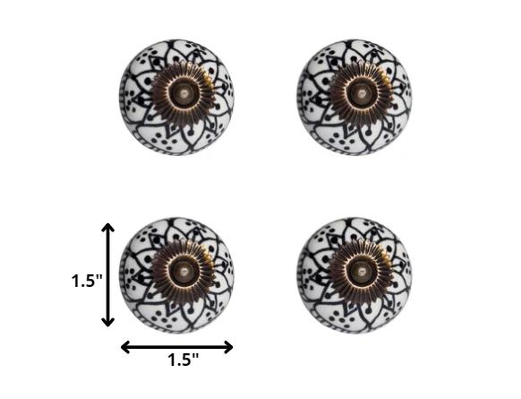 1.5" X 1.5" X 1.5" Black White Copper Knobs 12 Pack - Homeroots - Flyclothing LLC